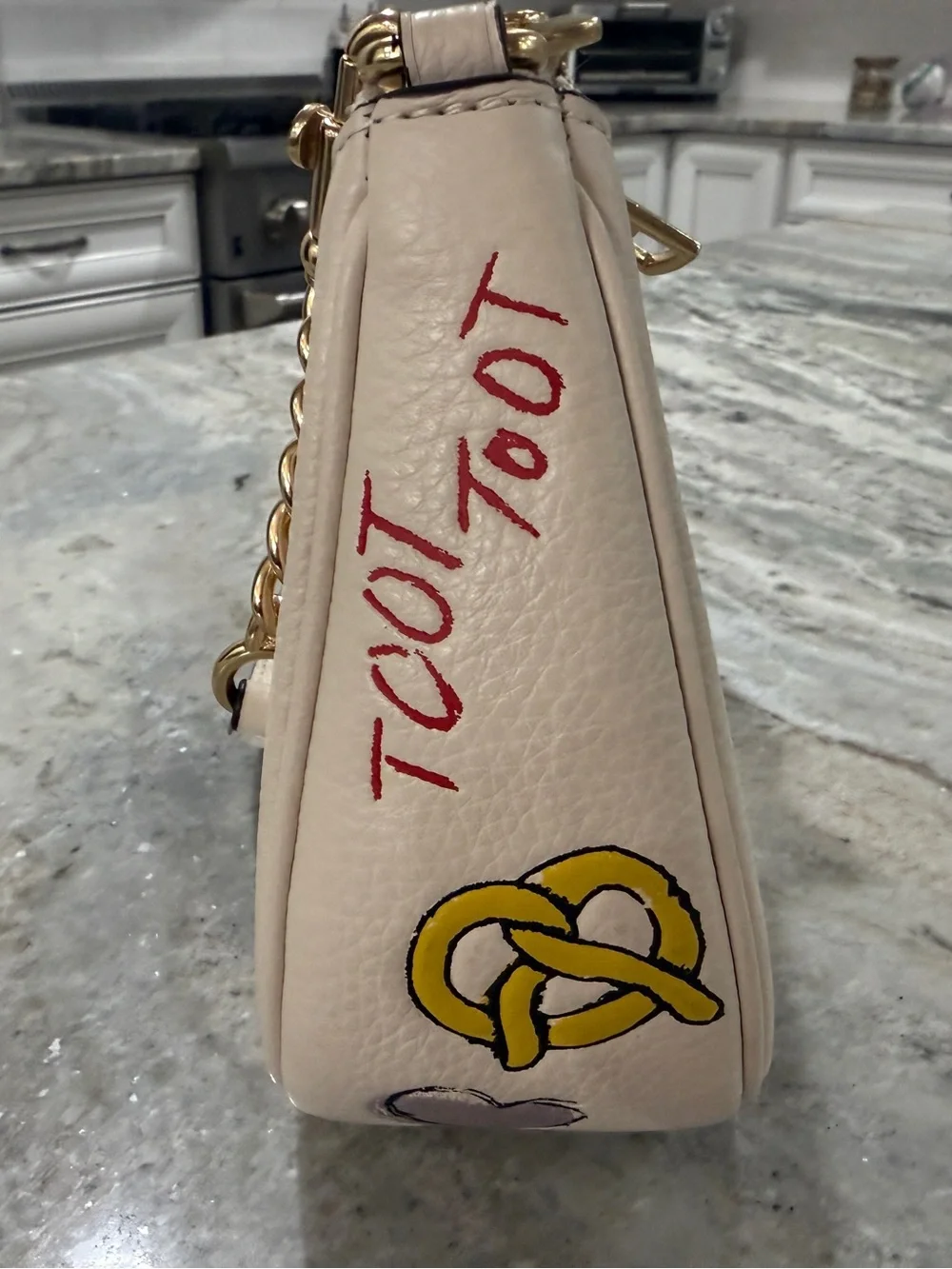 Coach Teri Shoulder Bag “Too Cool” Chalk Graffiti Print Leather
